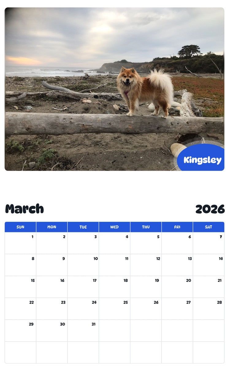 November 2025 - October 2026 Kingsley - Pawidols Pet Calendar