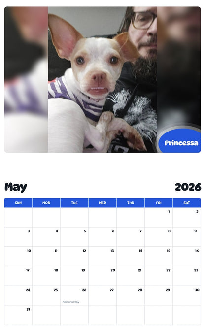 2026 - 2027 Princessa - Pawidols Pet Calendar