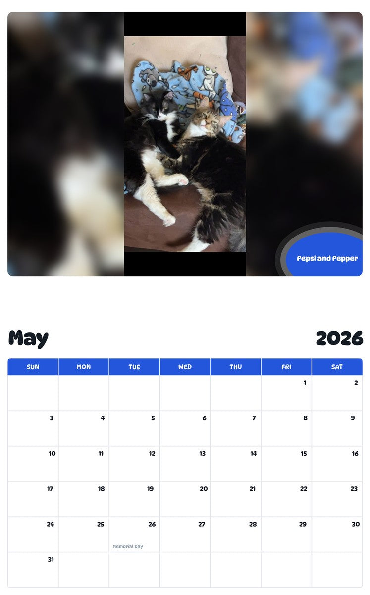 2026 - 2027 Pepsi and Pepper - Pawidols Pet Calendar