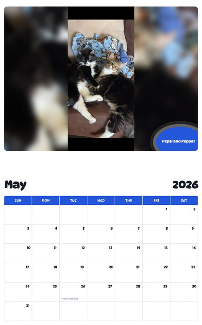 2026 - 2027 Pepsi and Pepper - Pawidols Pet Calendar