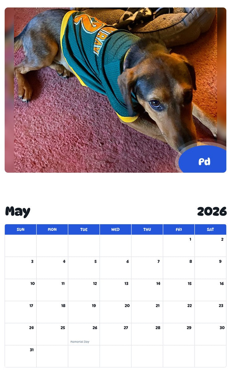 2026 - 2027 Pd - Pawidols Pet Calendar