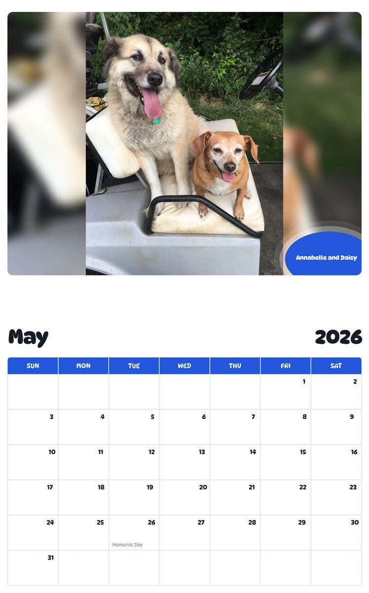 2026 - 2027 Annabelle and Daisy - Pawidols Pet Calendar