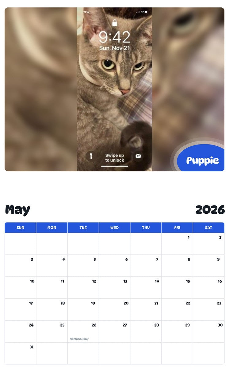 2026 - 2027 Puppie - Pawidols Pet Calendar