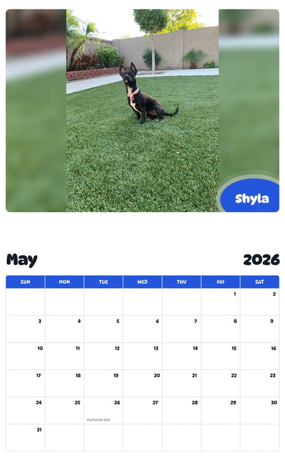 2026 - 2027 Shyla - Pawidols Pet Calendar