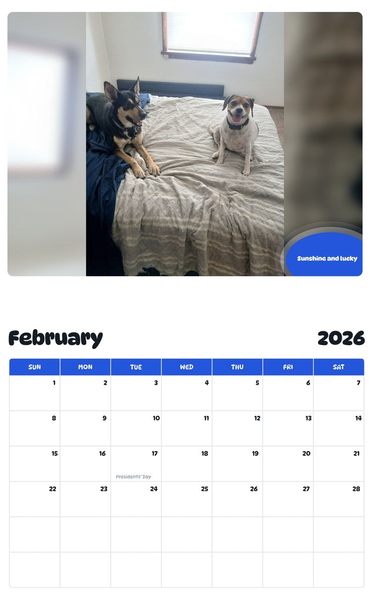 October 2025 - September 2026 Sunshine and lucky - Pawidols Pet Calendar