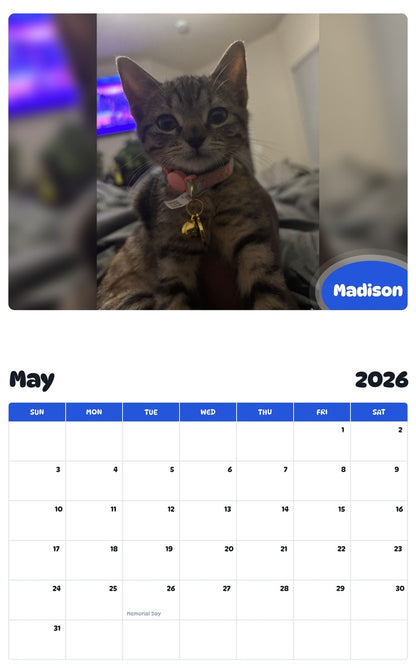 2026 - 2027 Madison - Pawidols Pet Calendar