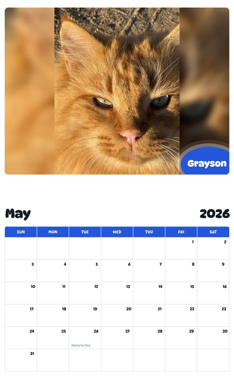 2026 - 2027 Grayson - Pawidols Pet Calendar