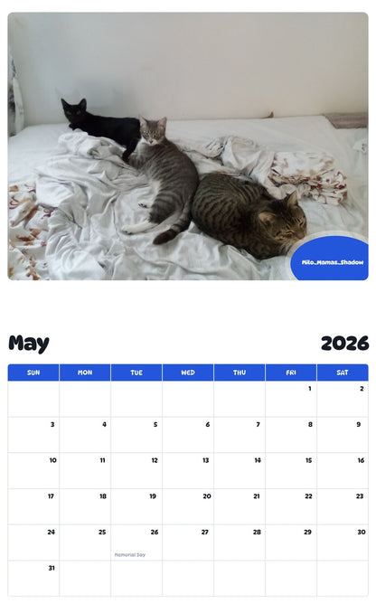 2026 - 2027 Milo..Mamas..Shadow - Pawidols Pet Calendar