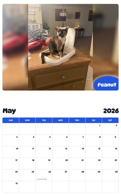 2026 - 2027 Peanut - Pawidols Pet Calendar