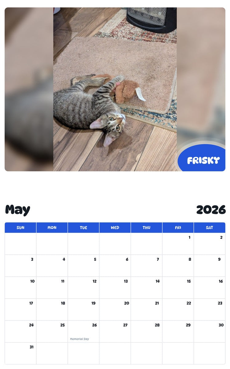 2026 - 2027 FRISKY - Pawidols Pet Calendar