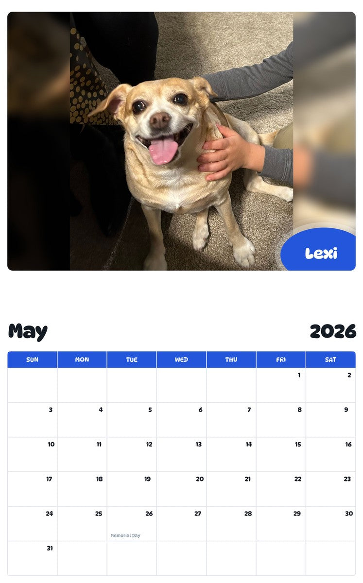 2026 - 2027 Lexi - Pawidols Pet Calendar