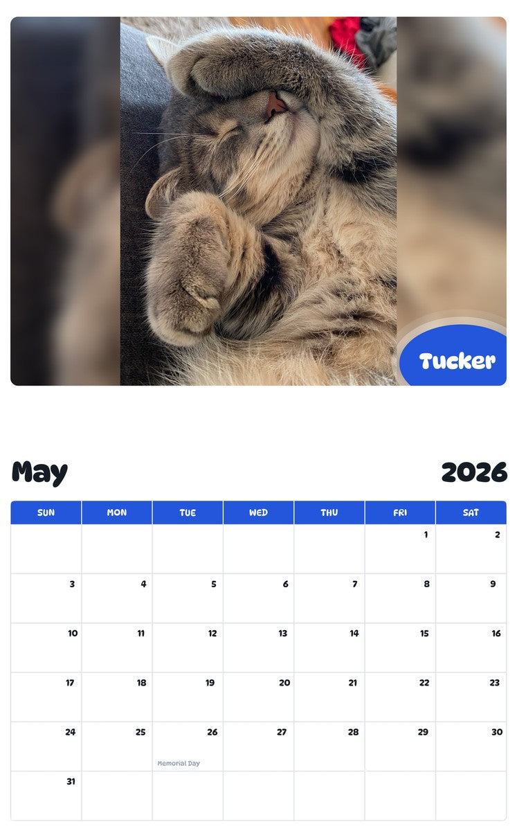 2026 - 2027 Tucker - Pawidols Pet Calendar
