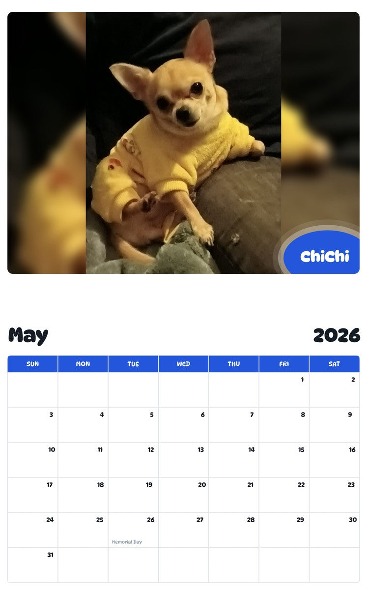 2026 - 2027 ChiChi - Pawidols Pet Calendar