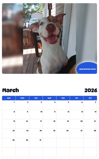 November 2025 - October 2026 Axel Antonio Perez - Pawidols Pet Calendar