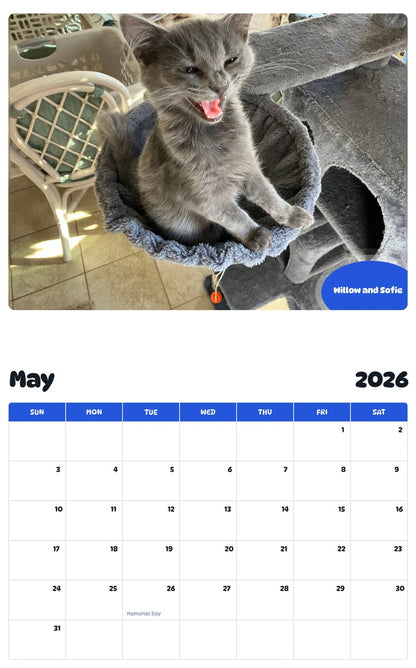 2026 - 2027 Willow and Sofie - Pawidols Pet Calendar