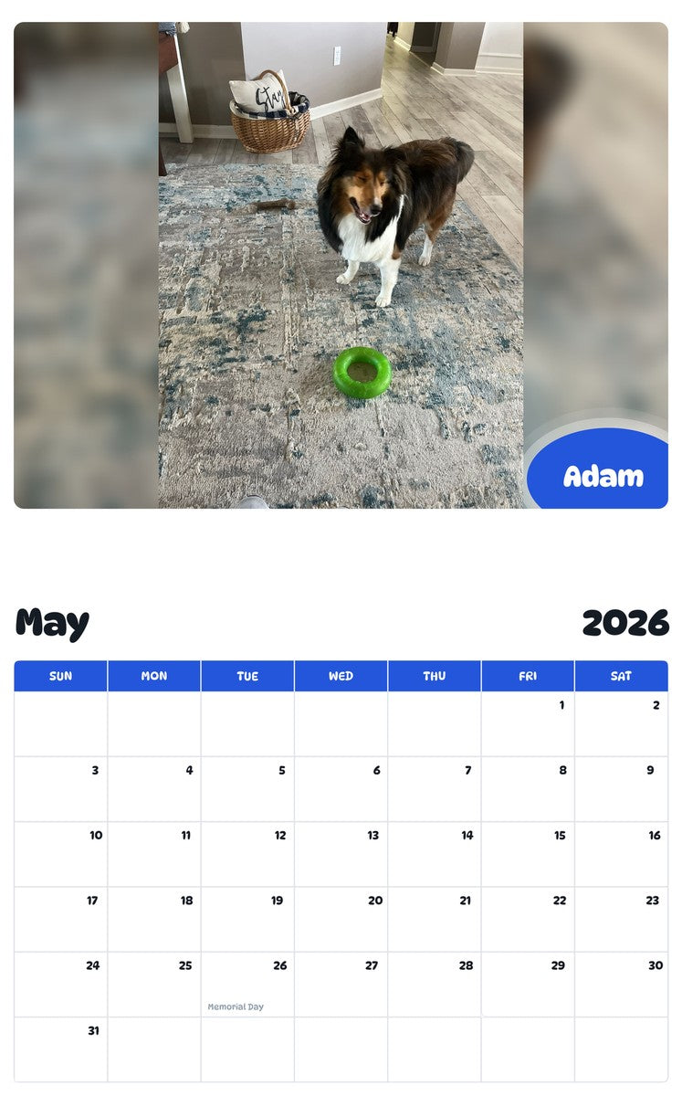 2026 - 2027 Adam - Pawidols Pet Calendar