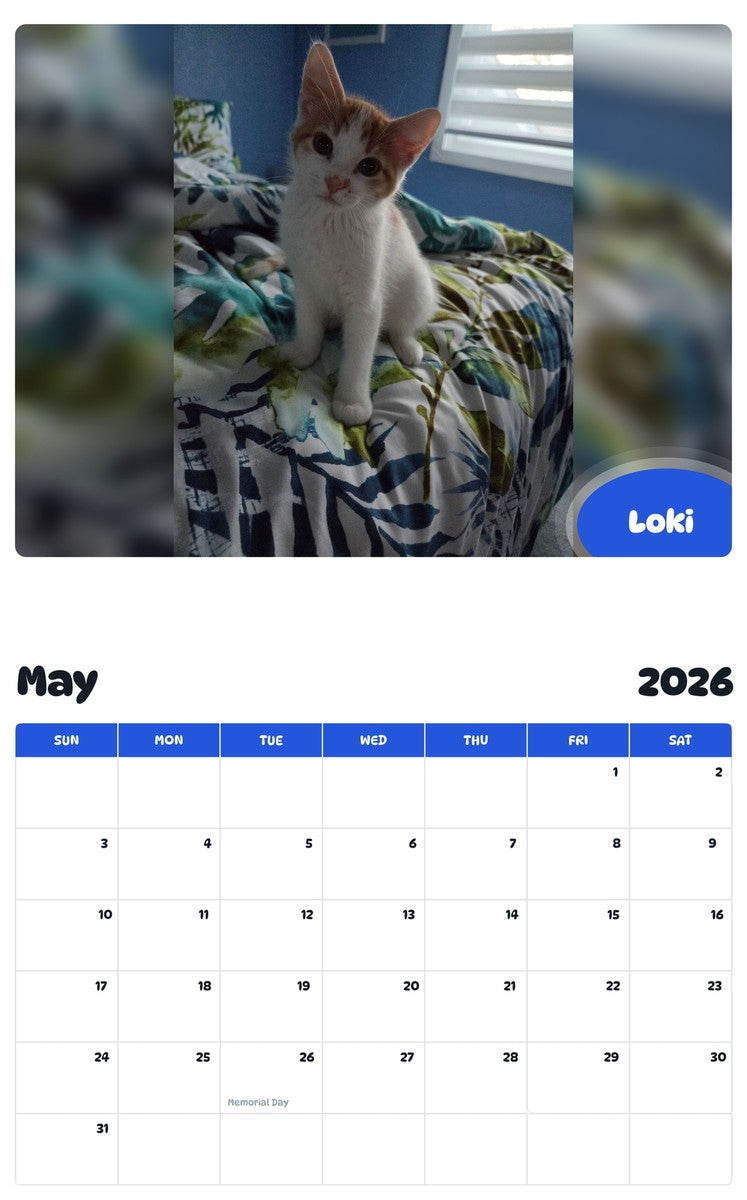 2026 - 2027 Loki - Pawidols Pet Calendar