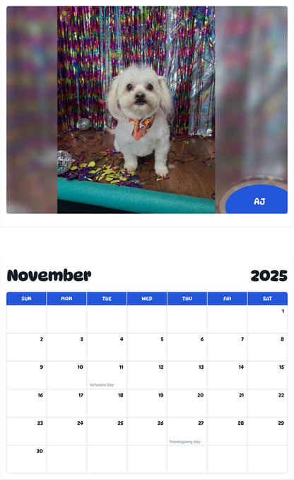July 2025 - June 2026 Aj - Pawidols Pet Calendar