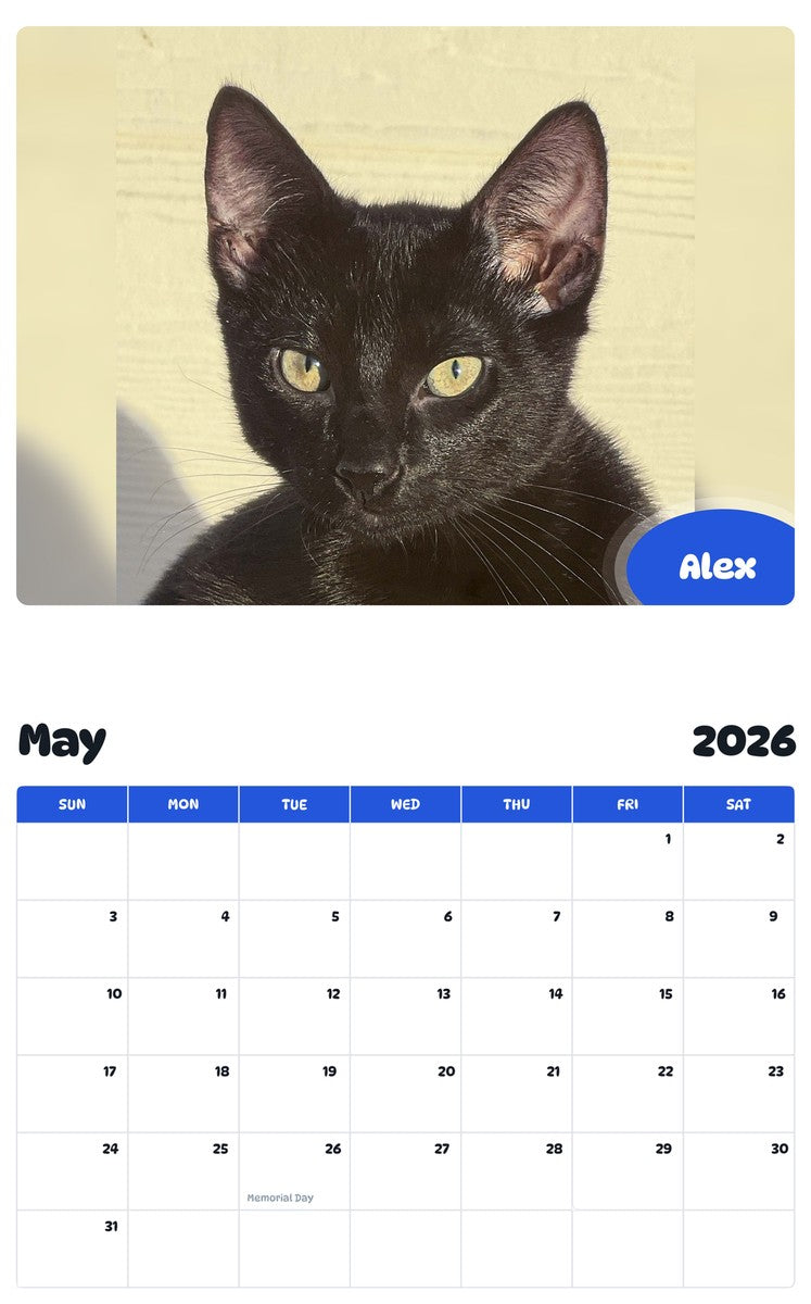 2026 - 2027 Alex - Pawidols Pet Calendar