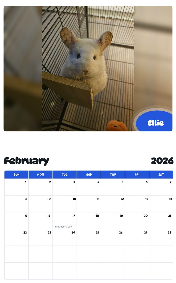 October 2025 - September 2026 Ellie - Pawidols Pet Calendar