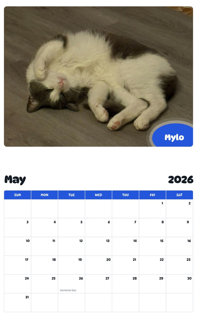2026 - 2027 Mylo - Pawidols Pet Calendar