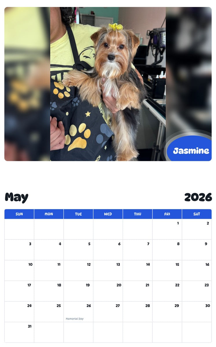 2026 - 2027 Jasmine - Pawidols Pet Calendar
