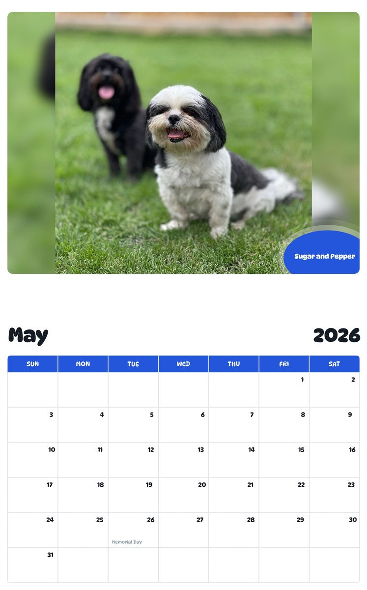 2026 - 2027 Sugar and Pepper - Pawidols Pet Calendar