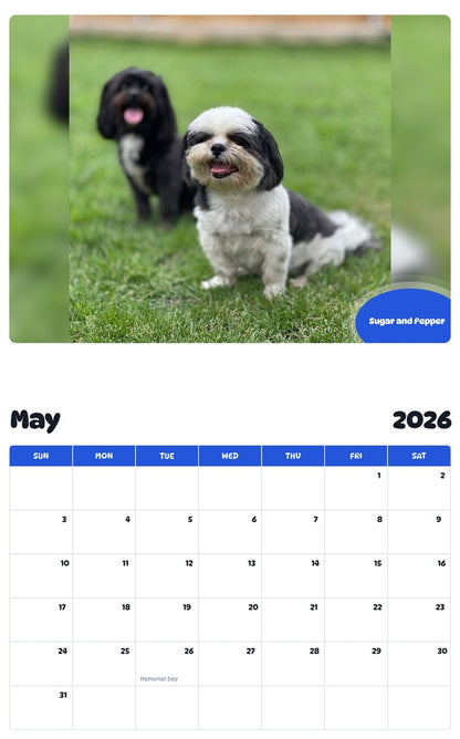 2026 - 2027 Sugar and Pepper - Pawidols Pet Calendar