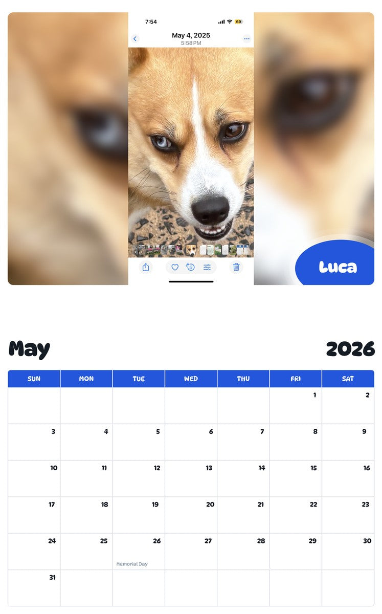 2026 - 2027 Luca - Pawidols Pet Calendar