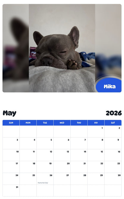 2026 - 2027 Mika - Pawidols Pet Calendar