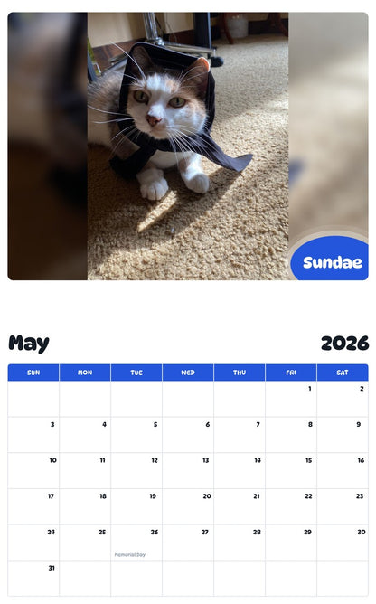 2026 - 2027 Sundae - Pawidols Pet Calendar