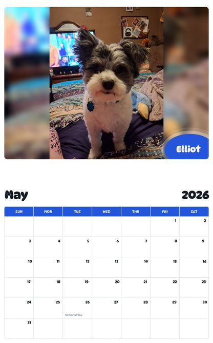 2026 - 2027 Elliot - Pawidols Pet Calendar