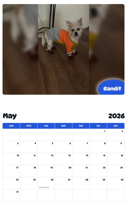 2026 - 2027 Bandit - Pawidols Pet Calendar