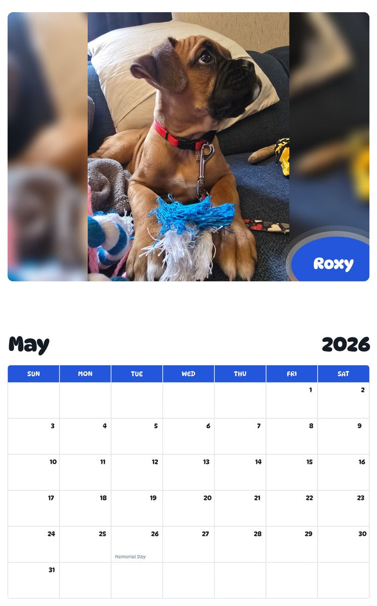2026 - 2027 Roxy - Pawidols Pet Calendar