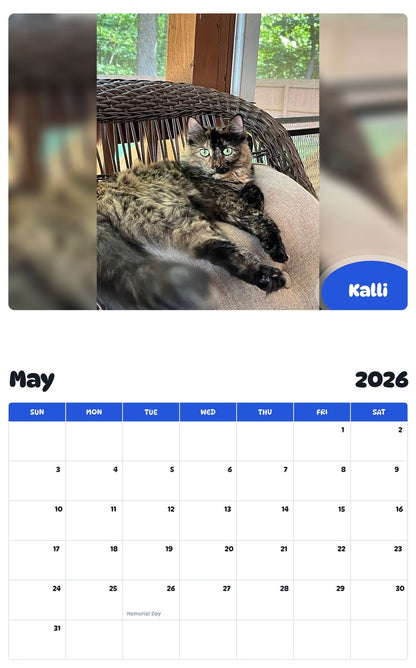 2026 - 2027 Kalli - Pawidols Pet Calendar