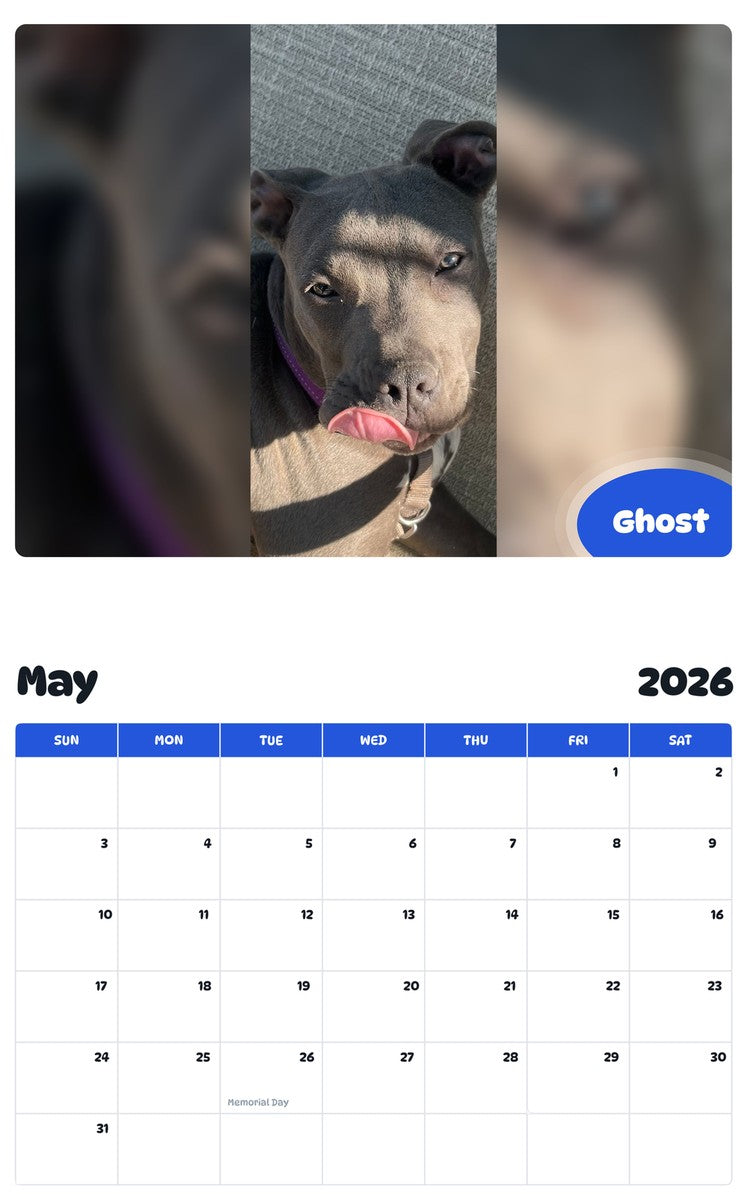 2026 - 2027 Ghost - Pawidols Pet Calendar