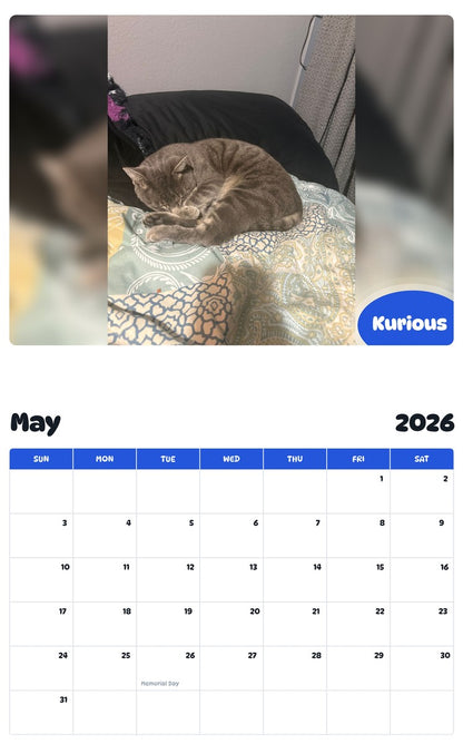 2026 - 2027 Kurious - Pawidols Pet Calendar