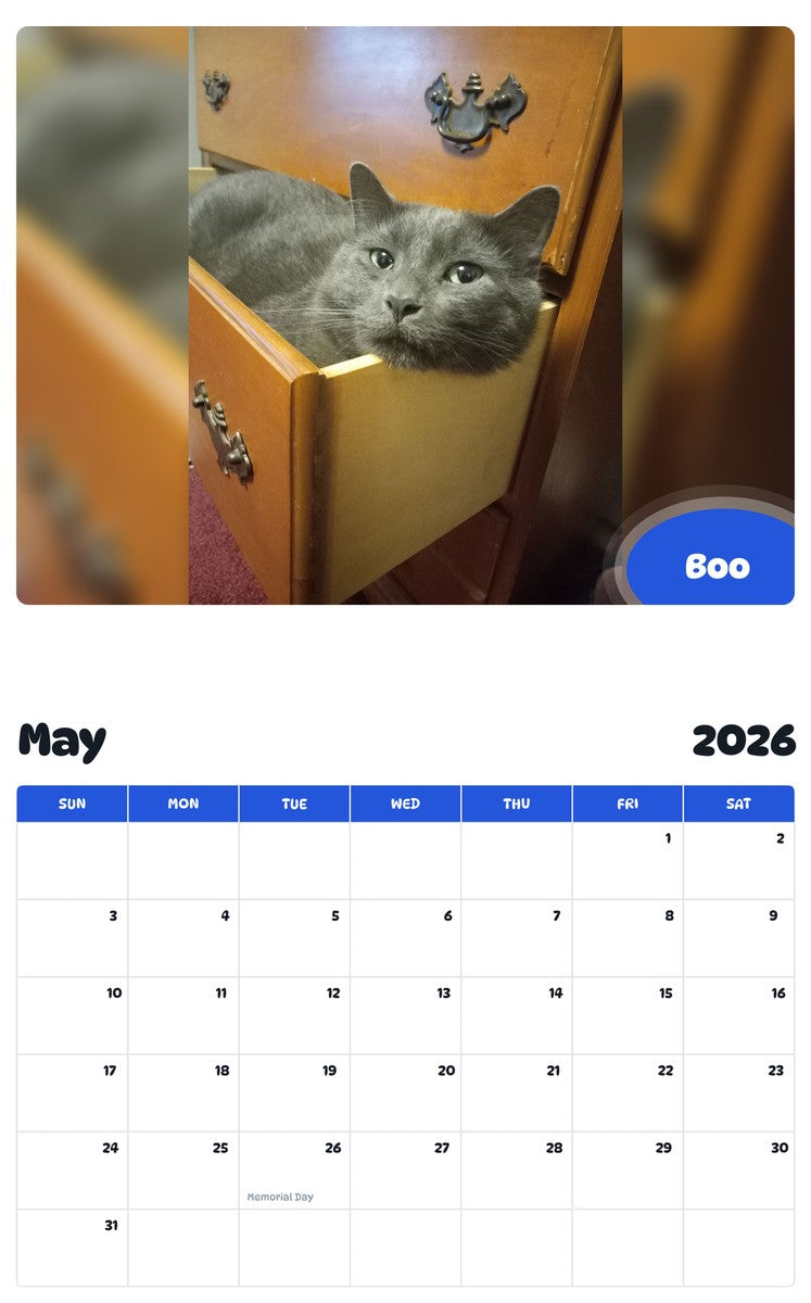 2026 - 2027 Boo - Pawidols Pet Calendar