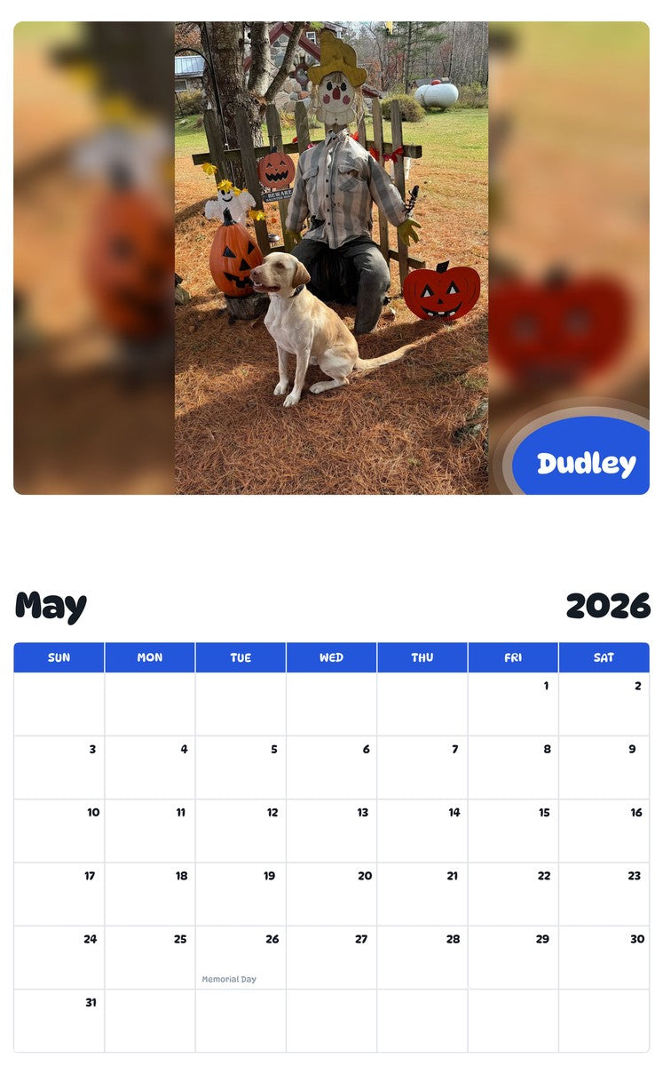 2026 - 2027 Dudley - Pawidols Pet Calendar