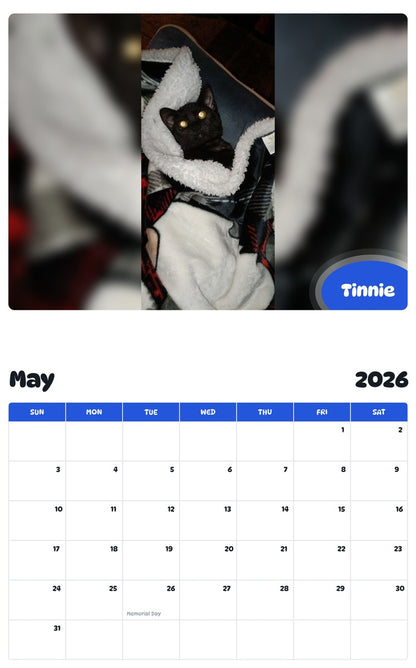 2026 - 2027 Tinnie - Pawidols Pet Calendar