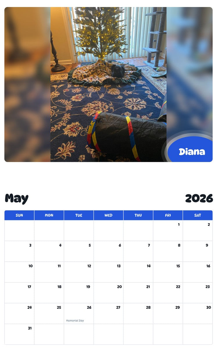 2026 - 2027 Diana - Pawidols Pet Calendar