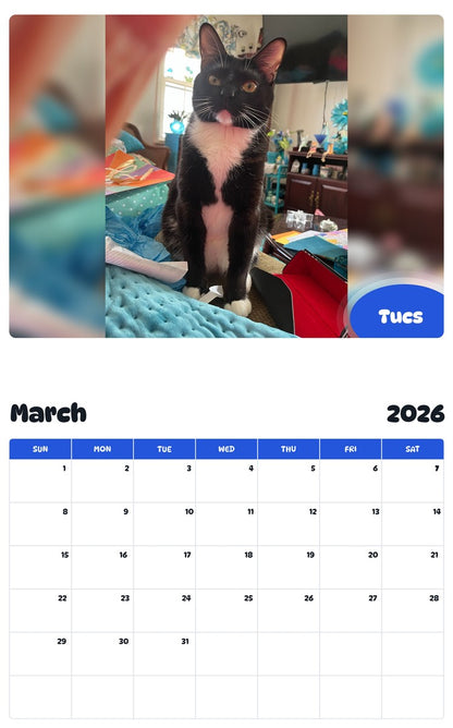 November 2025 - October 2026 Tucs - Pawidols Pet Calendar
