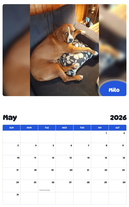 2026 - 2027 Milo - Pawidols Pet Calendar