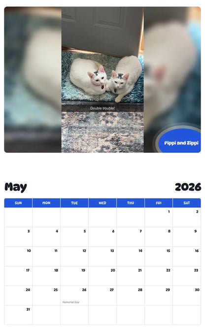 2026 - 2027 Pippi and Zippi - Pawidols Pet Calendar