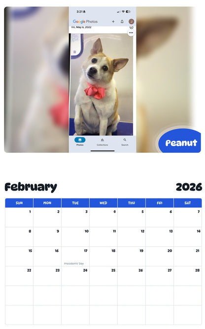 October 2025 - September 2026 Peanut - Pawidols Pet Calendar