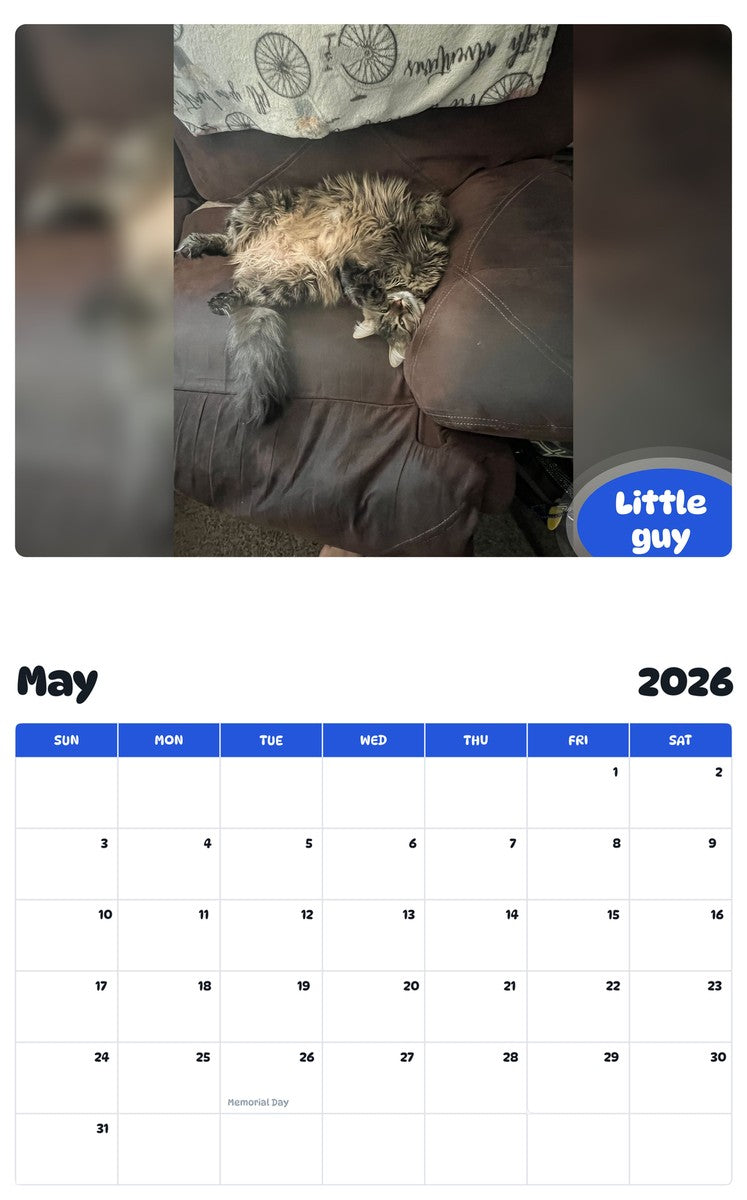 2026 - 2027 Little guy - Pawidols Pet Calendar