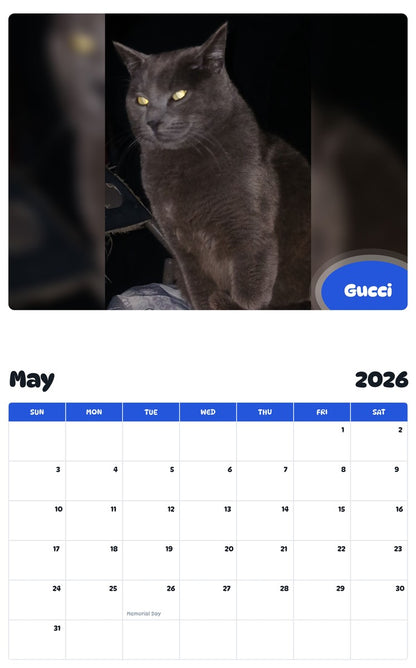 2026 - 2027 Gucci - Pawidols Pet Calendar