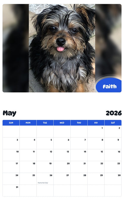 2026 - 2027 Faith - Pawidols Pet Calendar