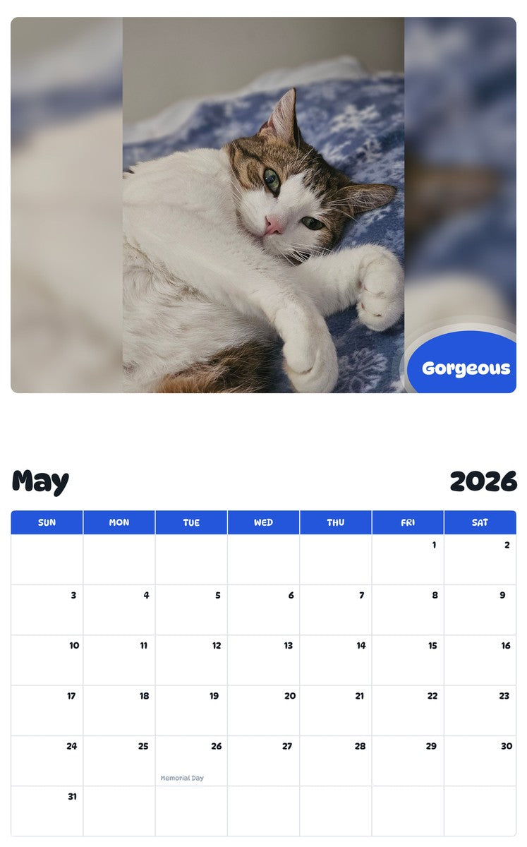 2026 - 2027 Gorgeous - Pawidols Pet Calendar