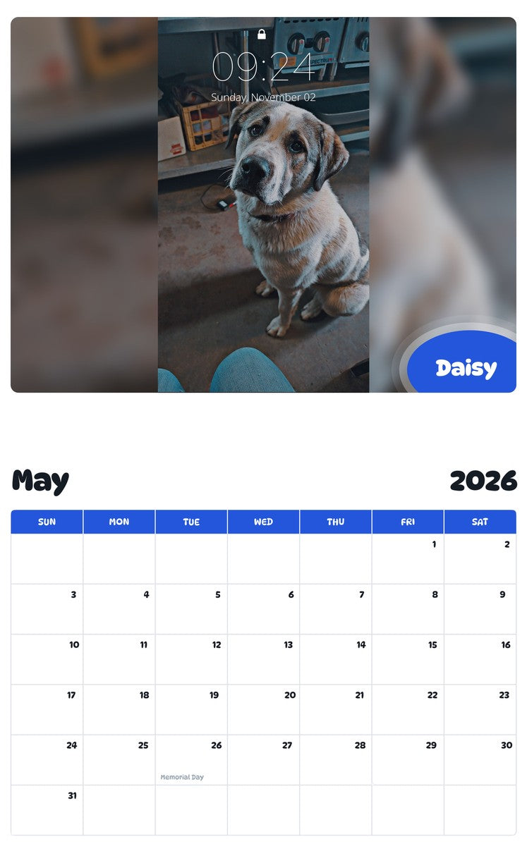 2026 - 2027 Daisy - Pawidols Pet Calendar